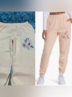 Boys Lie Peach Jogger Pants with Cherub Graphic size XXL